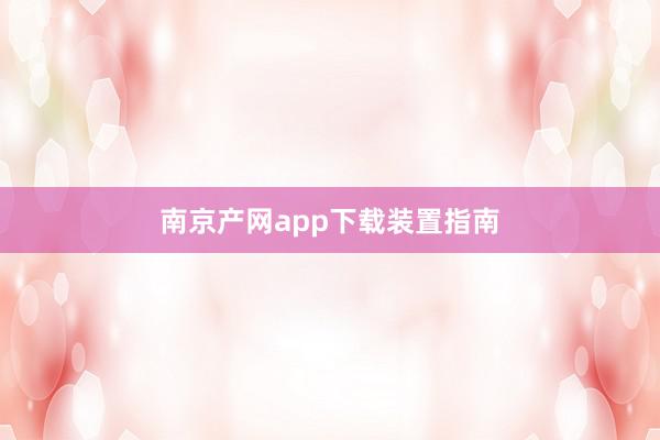 南京产网app下载装置指南